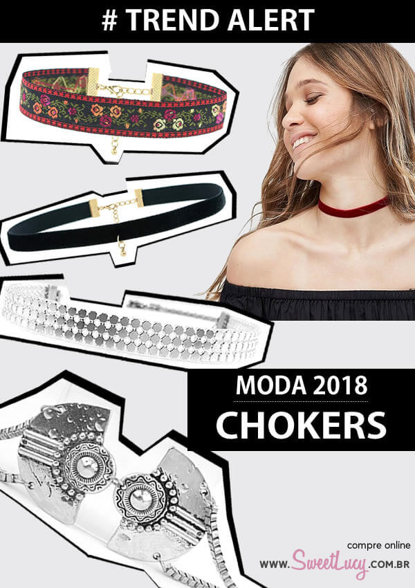 Moda 2018 Colar Choker