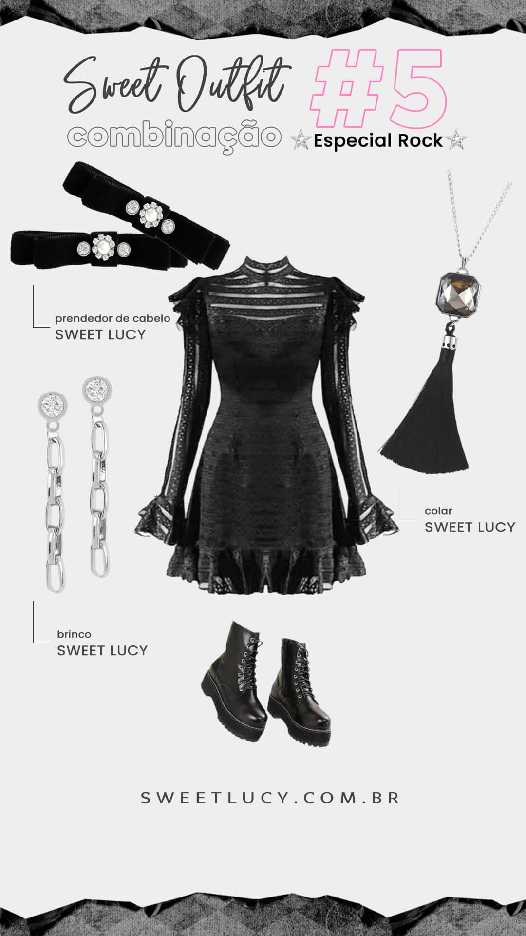 Look Outfit Feminino Com Acessórios - SWEET LUCY 