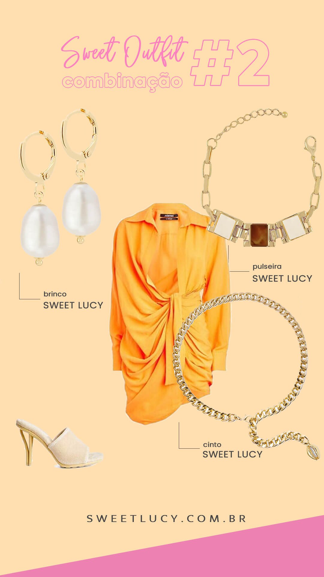 Look Outfit Feminino Com Acessórios - SWEET LUCY 