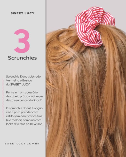 scrunchies para usar no look de fim de ano acessorios de cabelo reveillon